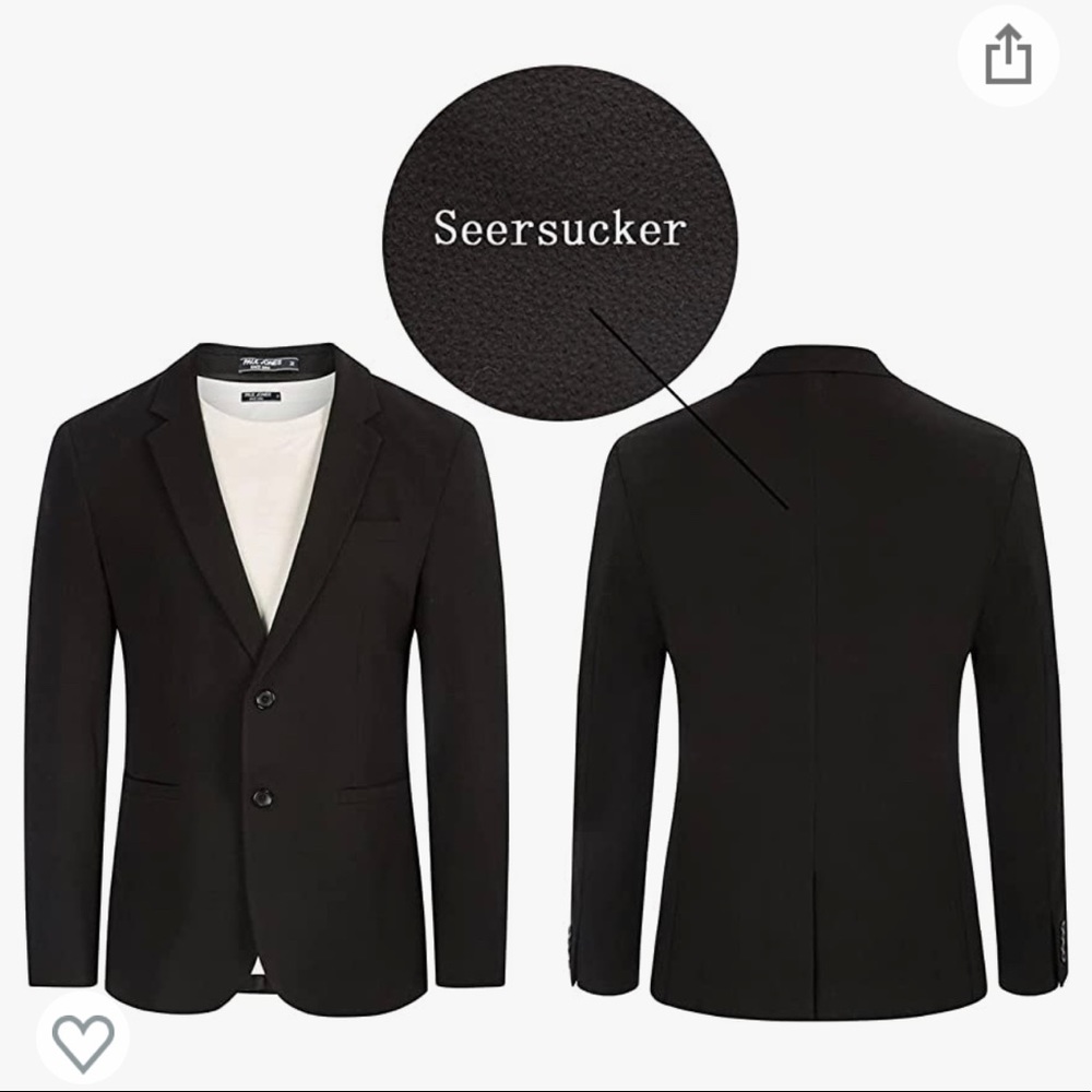 Mens Casual Seersucker Suit Blazer Jacket Lightweight Packable Sport Coats 2X - Picture 4 of 10
